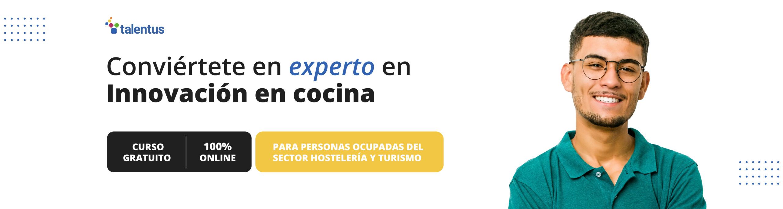 persona diciendo que te puedes convertir en experto en innovación en cocina con curso gratuito del SEPE