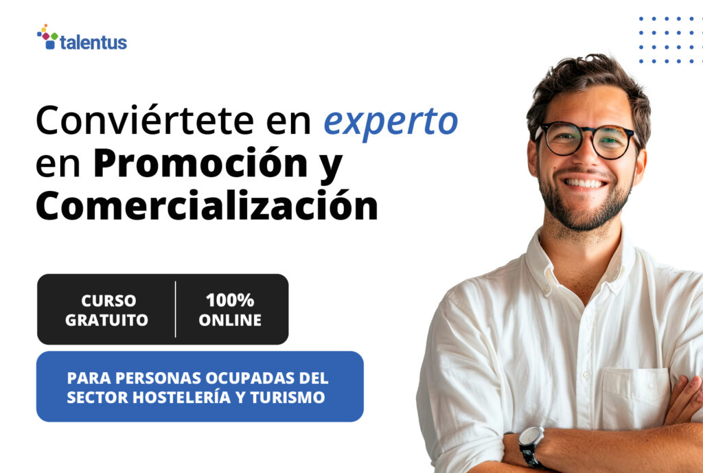 joven varón informando sobre curso de promoción y comercialización grautito