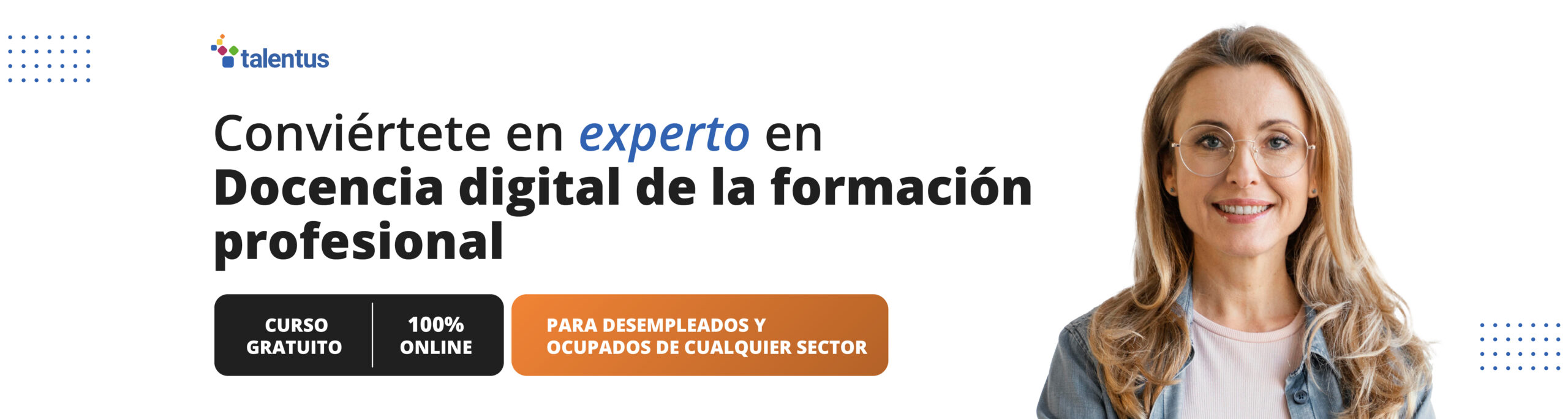 mujer con información sobre curso de docencia digital de la formación profesional