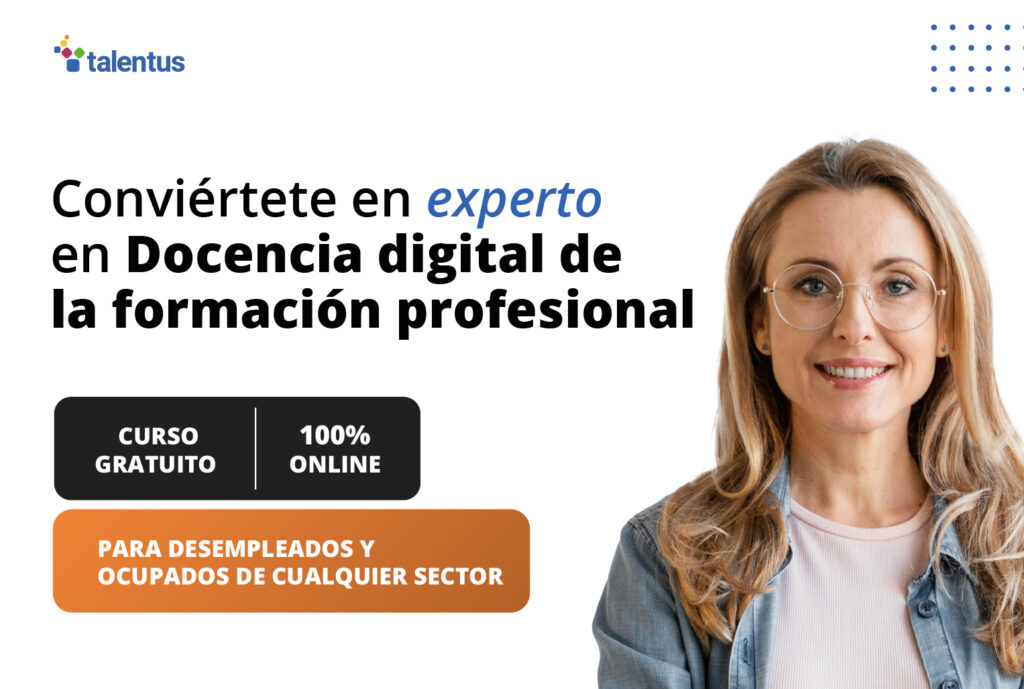 mujer con información sobre curso de docencia digital de la formación profesional