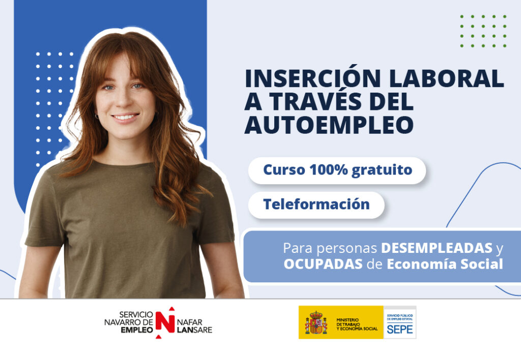 mujer informando sobre curso oficial del SEPE gratuito y online de inserción laboral a través del autoempleo