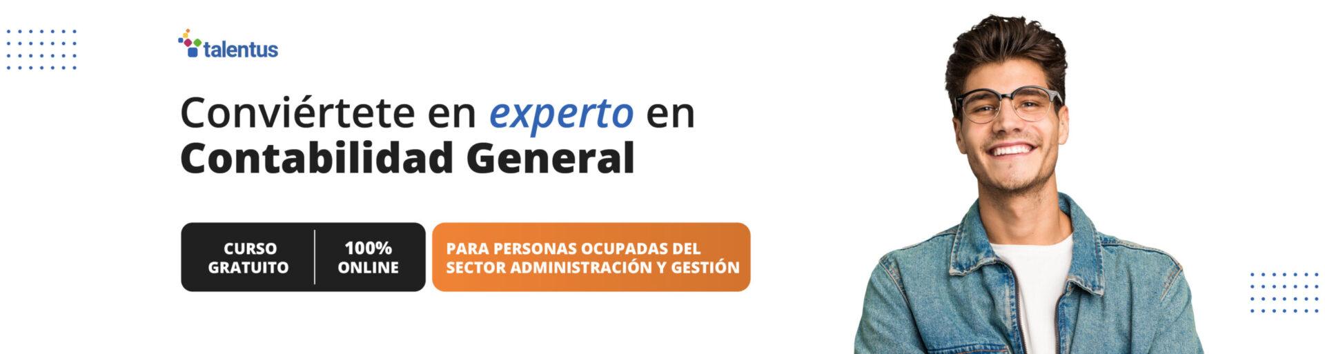 persona con información sobre curso grautito de talentus, online y con diploma oficial del sepe de contabilidad general