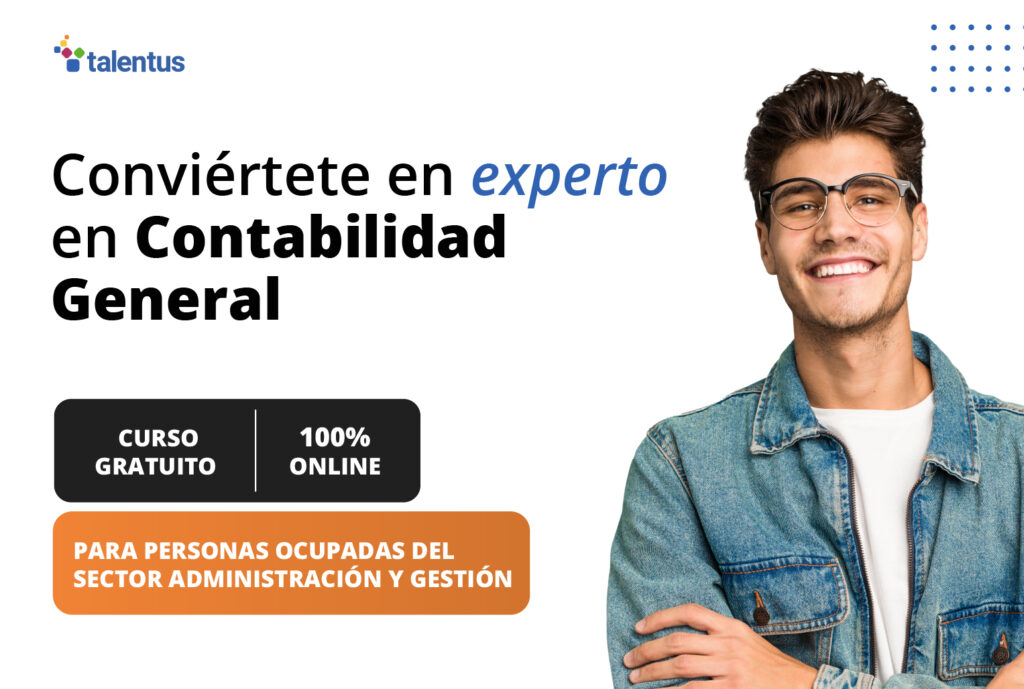 persona con información sobre curso grautito de talentus, online y con diploma oficial del sepe de contabilidad general