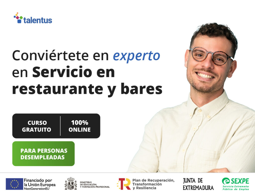 Curso gratuito con diploma oficial del SEPE para desempleados de Extremadura