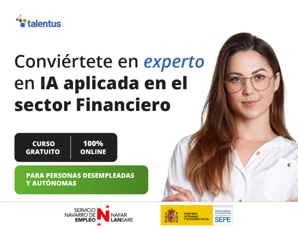 curso de IA aplicada al sector financiero gratuito y online. Con diploma SEPE